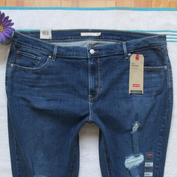 New LEVI'S JEANS Size 20W 711 Mid-Rise Skinny Denim - Picture 3 of 10